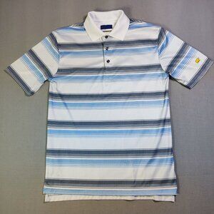 Jack Nicklaus Golden Bear Golf polo shirt men's size S white and blue stripes